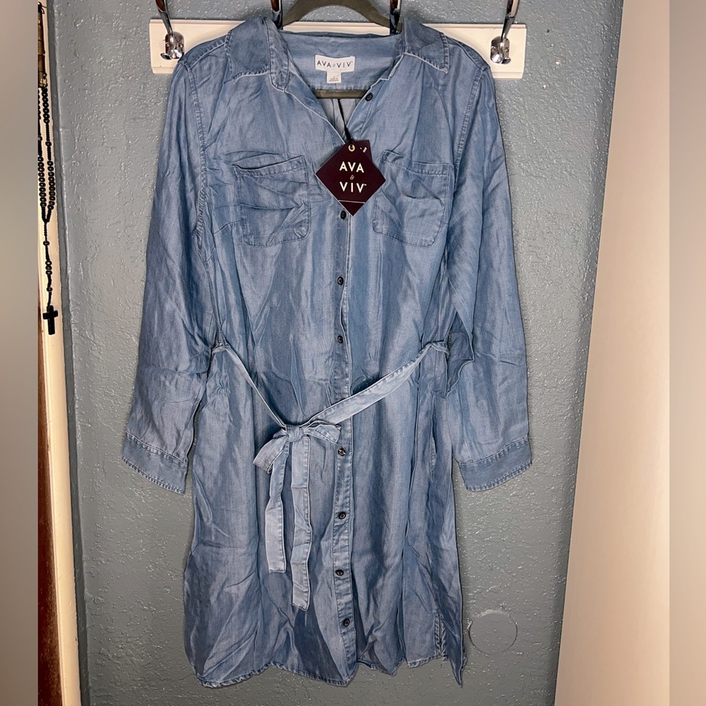 Ava & Viv Denim Button Down Dress